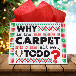 Sacola Para Presentes Grande Todd Margo Carpet Engraçado Moletador de Natal Ver