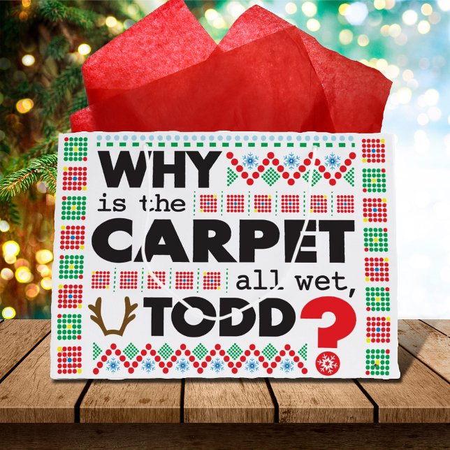 Sacola Para Presentes Grande Todd Margo Carpet Engraçado Moletador de Natal Ver (Criador carregado)