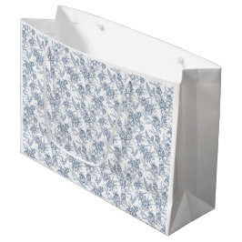 Sacola Para Presentes Grande Toile de Jouy Azul Francesa