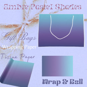 Sacola Para Presentes Grande Tons Pastel Ombre