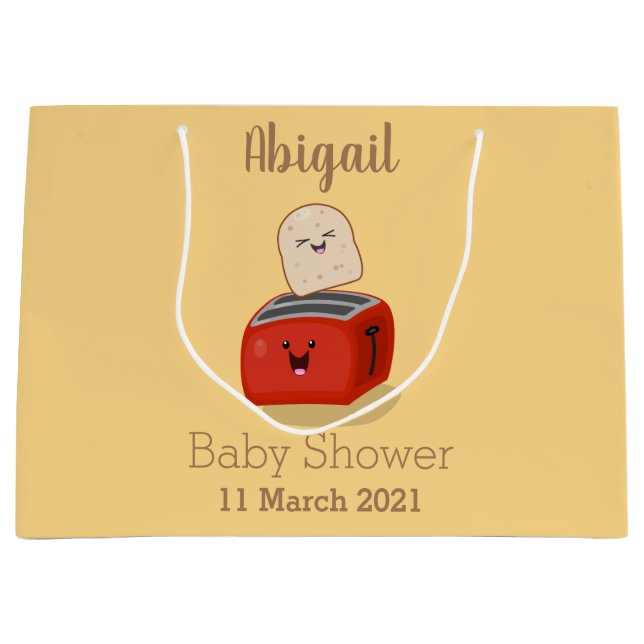 Sacola Para Presentes Grande Torrada de kawaii e desenho animado em torradeira  (Frente)