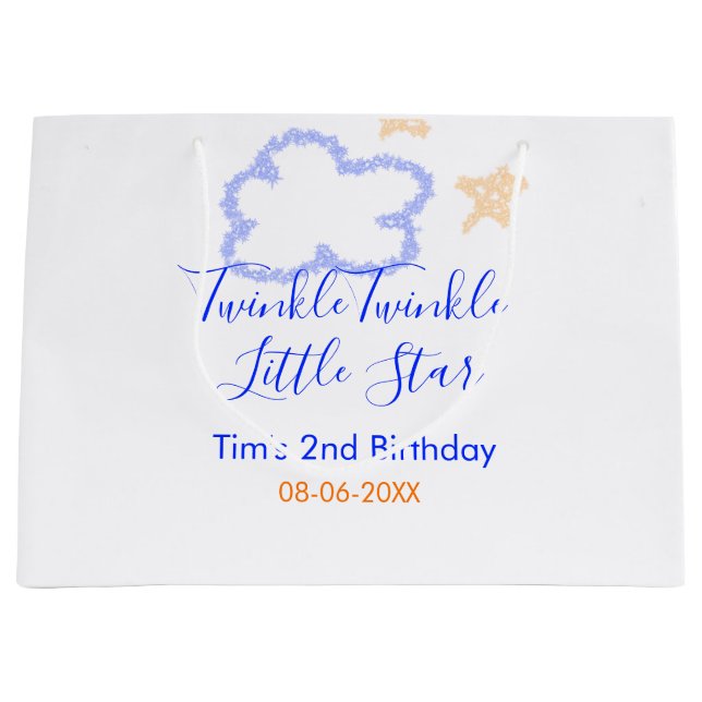 Sacola Para Presentes Grande Torre de reluz pequeno aniversário de estrela lara (Frente)