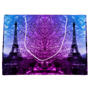 Sacola Para Presentes Grande Torre Eiffel de Paris Vintage