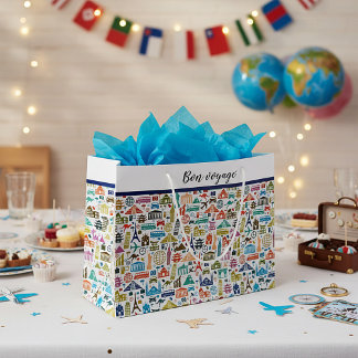 Sacola Para Presentes Grande Travel the world