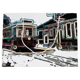Sacola Para Presentes Grande TRC Neon Streetcar em stn Gift Bag