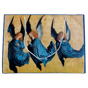 SACOLA PARA PRESENTES GRANDE TRÊS ÂNGULOS DE NATAL EM AZUL