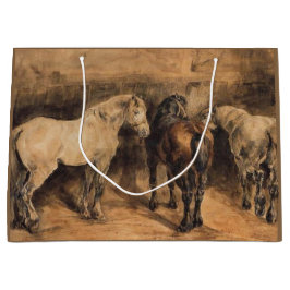 Sacola Para Presentes Grande Três Cavalos na sua estábula