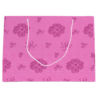 Sacola Para Presentes Grande Trevo Rosa De Quatro Folhas