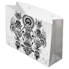 Sacola Para Presentes Grande Tribal Nativo abstrato