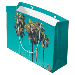 Sacola Para Presentes Grande Tropical Palm Trees California Retro