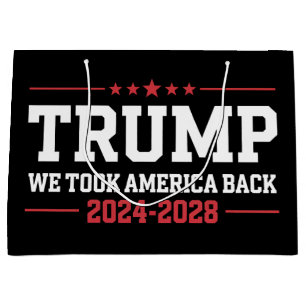 Sacola Para Presentes Grande Trump 2024 Nós Levamos de Volta a América 47 EUA
