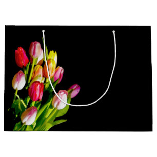 Sacola Para Presentes Grande Tulip Painting - Arte Flor Original