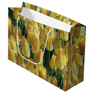 Sacola Para Presentes Grande Tulipas Amarelas Sunshine