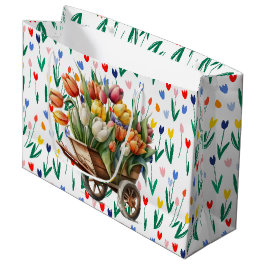 Sacola Para Presentes Grande Túlipas da Primavera