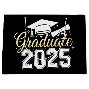 Sacola Para Presentes Grande Turma de Graduados de 2025 Graduado
