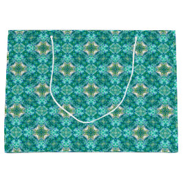 Sacola Para Presentes Grande Turquesa Kaleidoscope Patterno Gift Bag