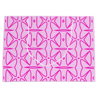 Sacola Para Presentes Grande Two Toned Pink Pattern Gift Bag