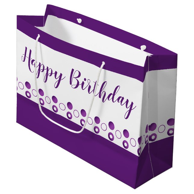 Sacola Para Presentes Grande Um Designer Polka-Dot Birthday (Frente inclinada)