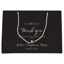 Sacola Para Presentes Grande Um doce Obrigado Casamento Personalizado
