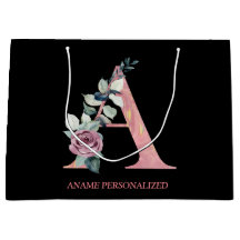 Um Monograma Floral Letra Agata Rosa