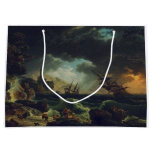 Sacola Para Presentes Grande Um Naufrágio em Mares Tempestuosos por Claude-Jose