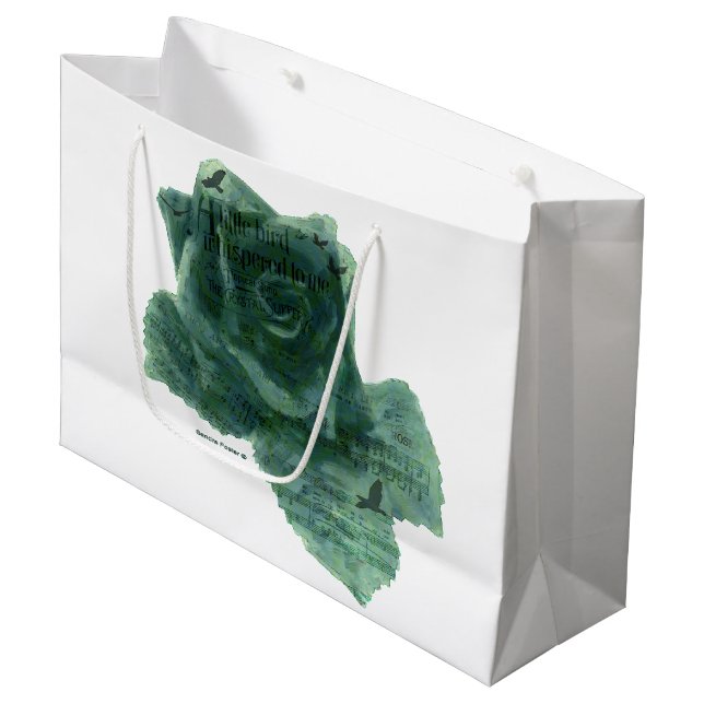 Sacola Para Presentes Grande Um Pássaro Me Disse Rosa (Frente inclinada)