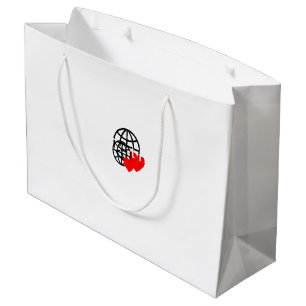 Sacola Para Presentes Grande Um símbolo vermelho do coração criado com linhas s