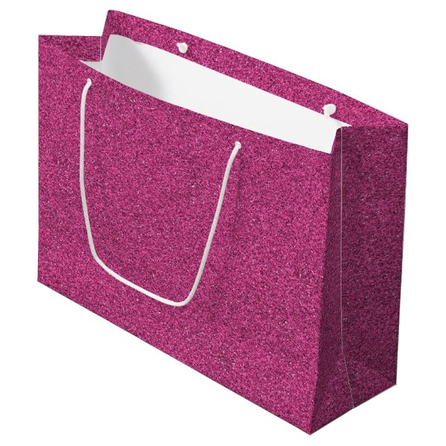 Sacola Para Presentes Grande Uma bolsa de compras rosa cintilante (Frente inclinada)