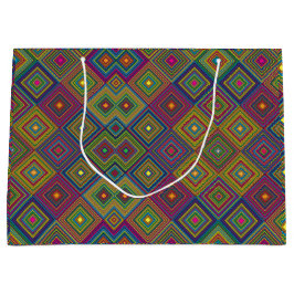 Sacola Para Presentes Grande Uma bolsa de presente colorida com um geométrico v