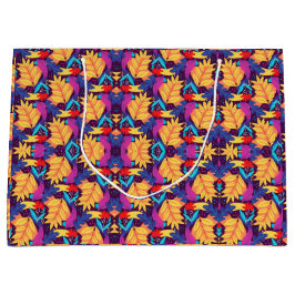 Sacola Para Presentes Grande Uma bolsa de presente colorida com um padrão vibra