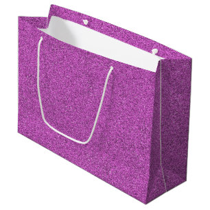 Sacola Para Presentes Grande Uma bolsa de presente com purpurina roxa com alças