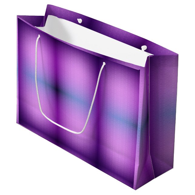 Sacola Para Presentes Grande Uma bolsa de presente roxa com um gradiente de ros (Frente inclinada)