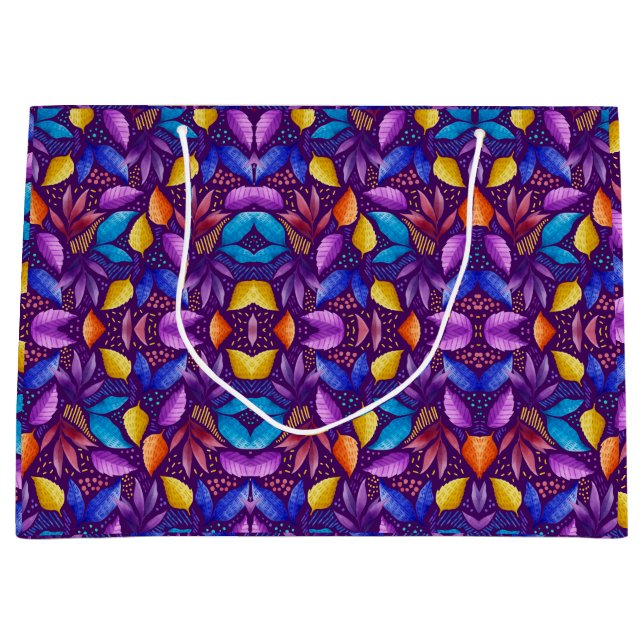 Sacola Para Presentes Grande Uma bolsa de presente vibrante com padrão de borbo (Frente)