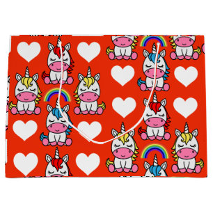 Sacola Para Presentes Grande Unicorn Pony Birthday