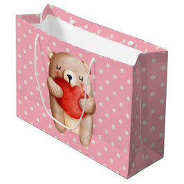 Sacola Para Presentes Grande Urso Corado Corado Corado Carregando
