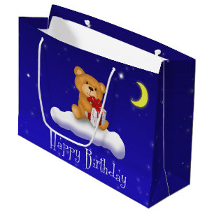 Sacola Para Presentes Grande Urso de Teddy com Presente - Saco de Presente Gran
