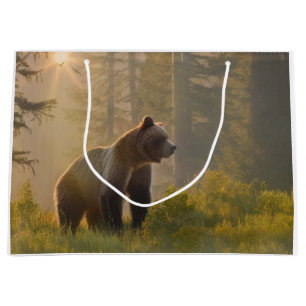 Sacola Para Presentes Grande Urso Grizzly