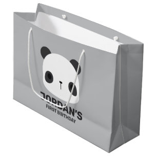 Sacola Para Presentes Grande Urso Panda Bonito com Nome Personalizado