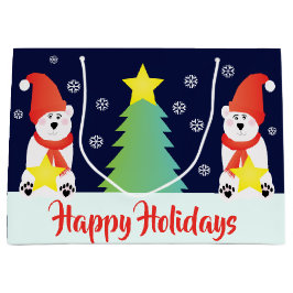 Sacola Para Presentes Grande Urso Polar Caprichoso