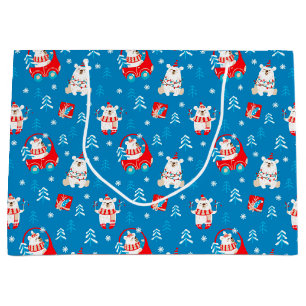 Sacola Para Presentes Grande Urso Polar de Natal
