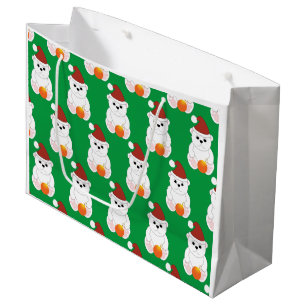 Sacola Para Presentes Grande Urso Polar de Natal Pai Natal é um padrão bonito v