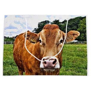SACOLA PARA PRESENTES GRANDE VACA CUTÂNEA