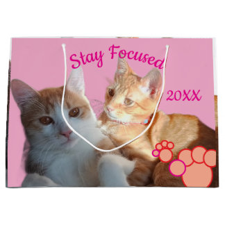 Sacola Para Presentes Grande Valentine's Cats Photo