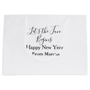 Sacola Para Presentes Grande vamos começar a diversão feliz ano novo nome ano s
