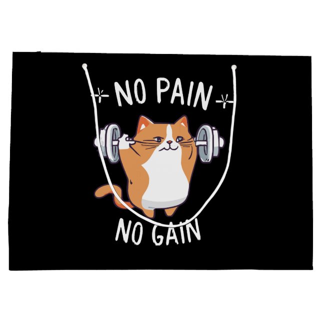 Sacola Para Presentes Grande Vamos Construir Algum Músculo! Hora do Gym! (Verso)