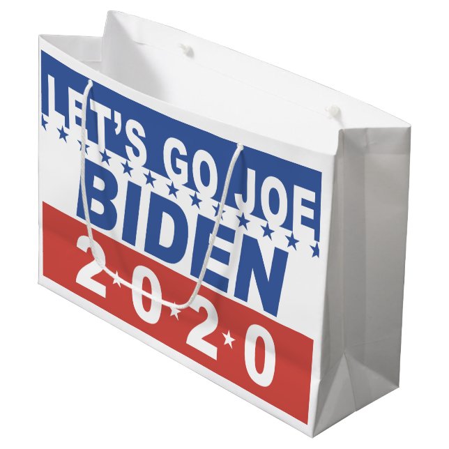 Sacola Para Presentes Grande Vamos Joe Biden 2020 Eleição (Frente inclinada)