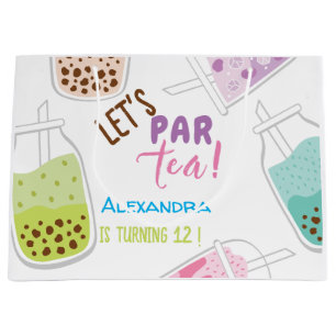Sacola Para Presentes Grande Vamos par tea bobba aniversário