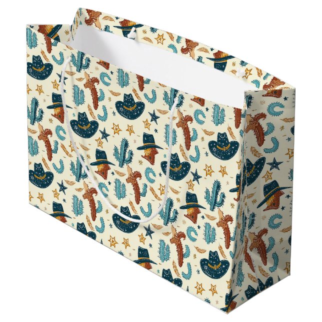 Sacola Para Presentes Grande Vaqueiro Ocidental do legal País (Verso inclinado)