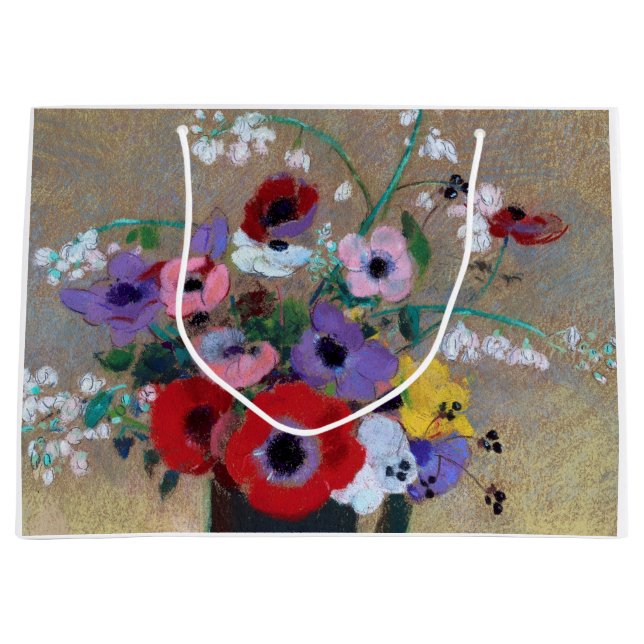 Sacola Para Presentes Grande Vase com Flores Mistas, Redon (Frente)