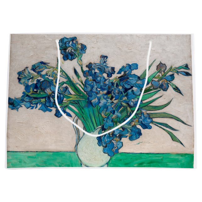 Sacola Para Presentes Grande Vase com irlandeses, Van Gogh (Frente)
